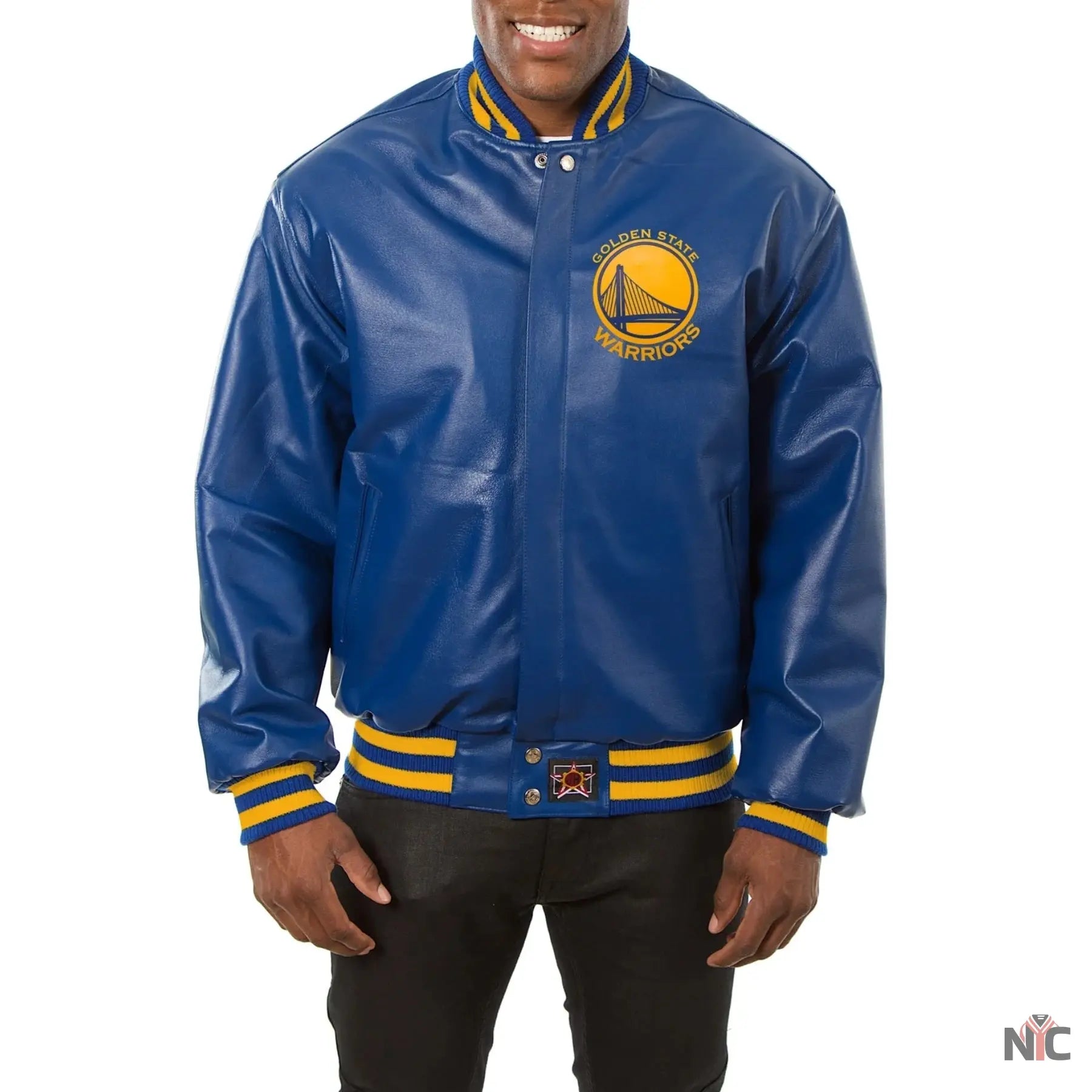 Golden State Warriors Blue Leather Varsity Jacket NYC Jackets