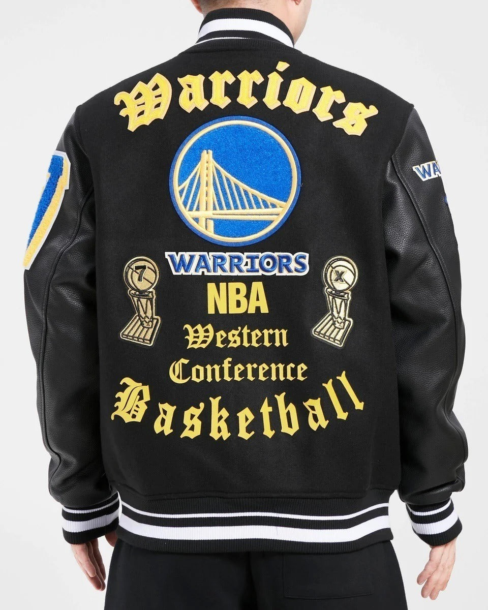 Golden State Warriors Old English Varsity Jacket