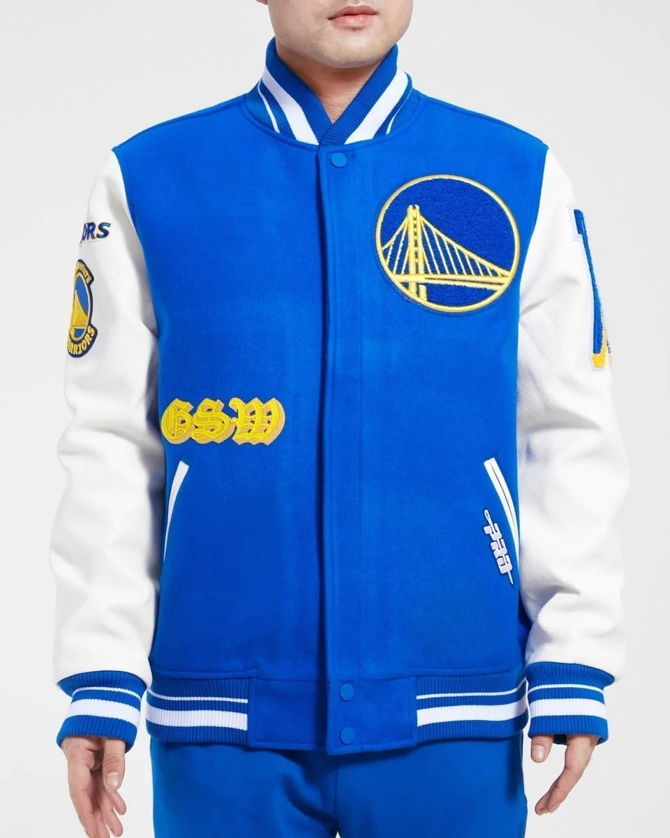 Golden State Warriors Old English Varsity Jacket
