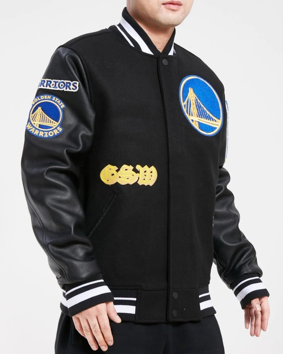 Golden State Warriors Old English Varsity Jacket