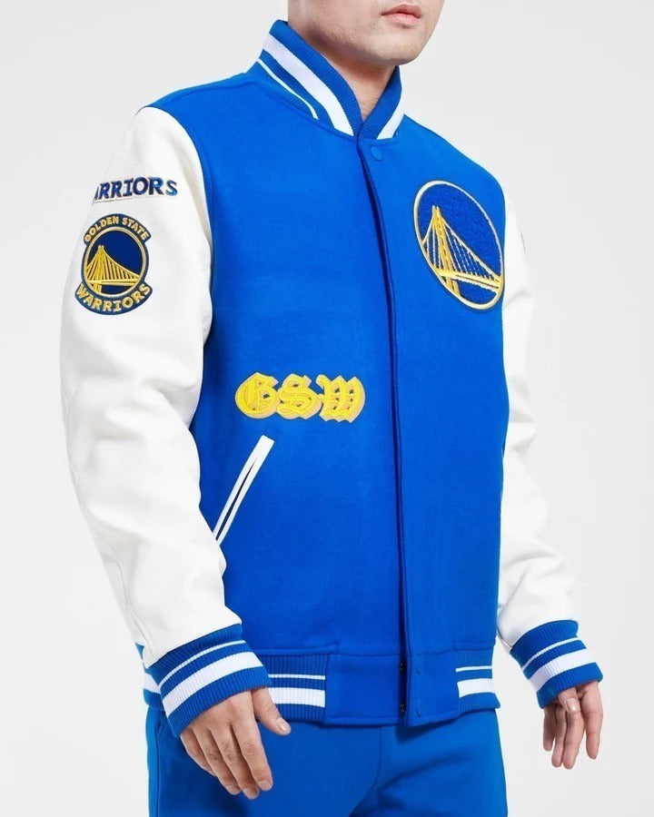 Golden State Warriors Old English Varsity Jacket