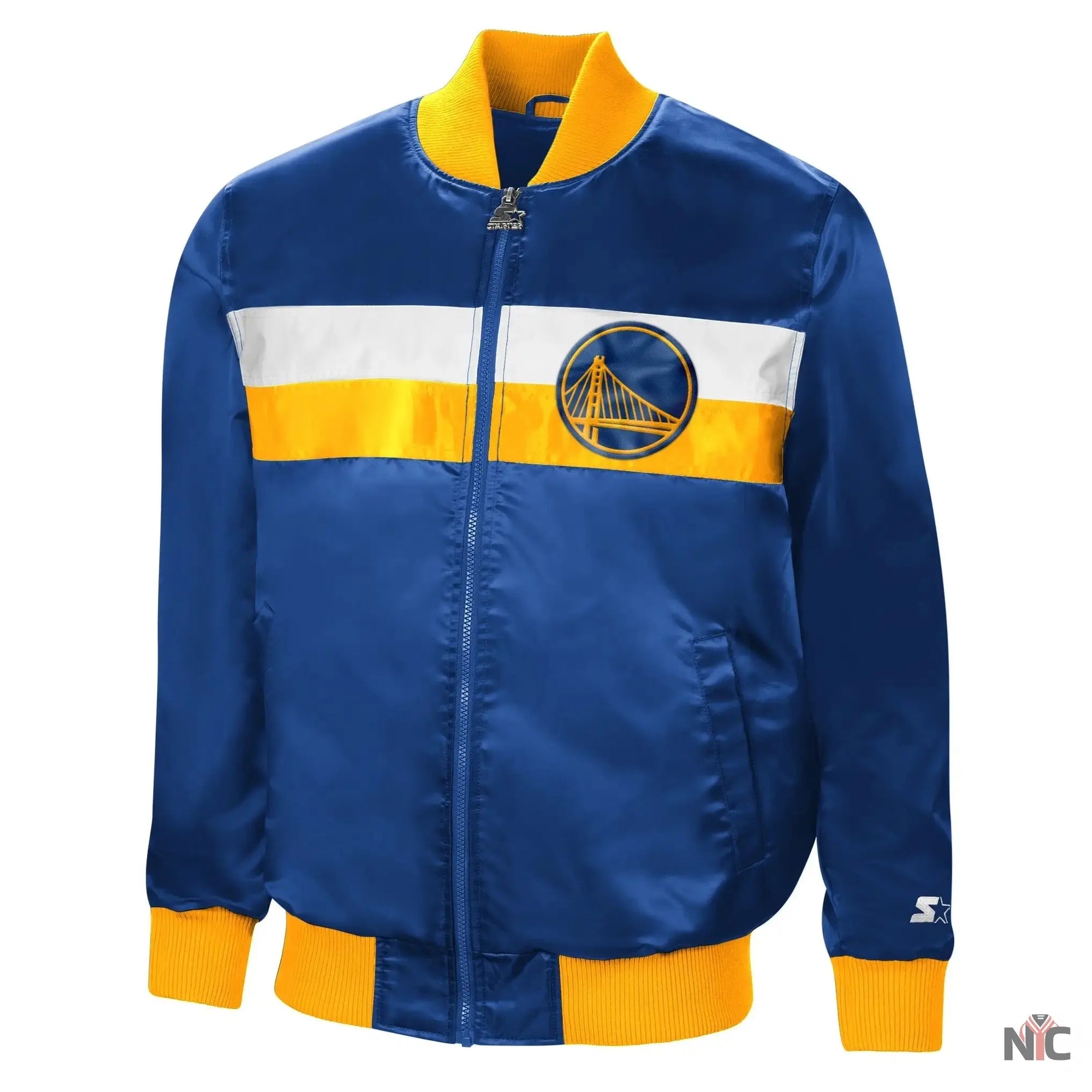 Golden State Warriors The Ambassador Satin Full-Zip Jacket NYC Jackets