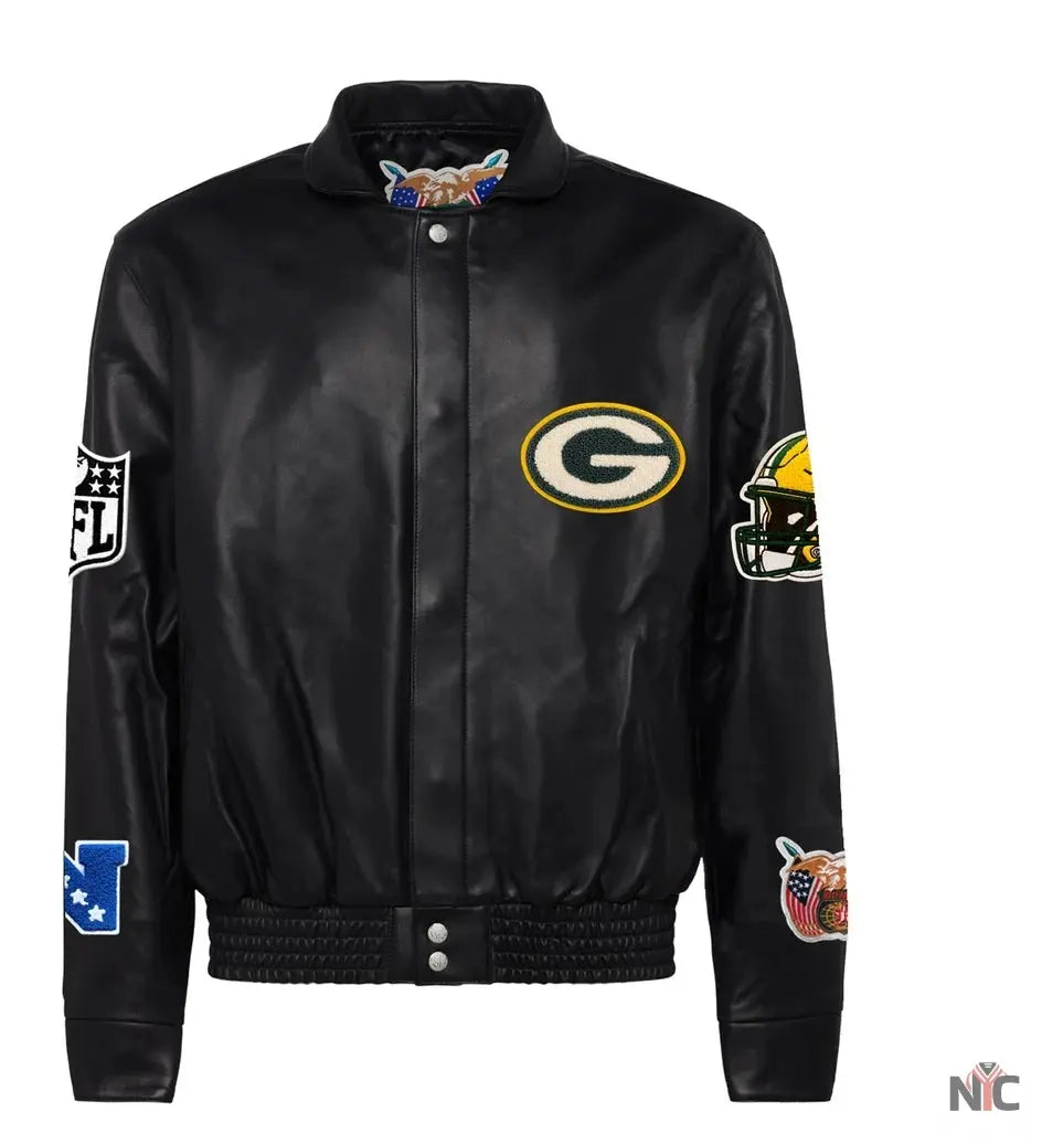 Green Bay Packers Jeff Hamilton Leather Jacket NYC Jackets
