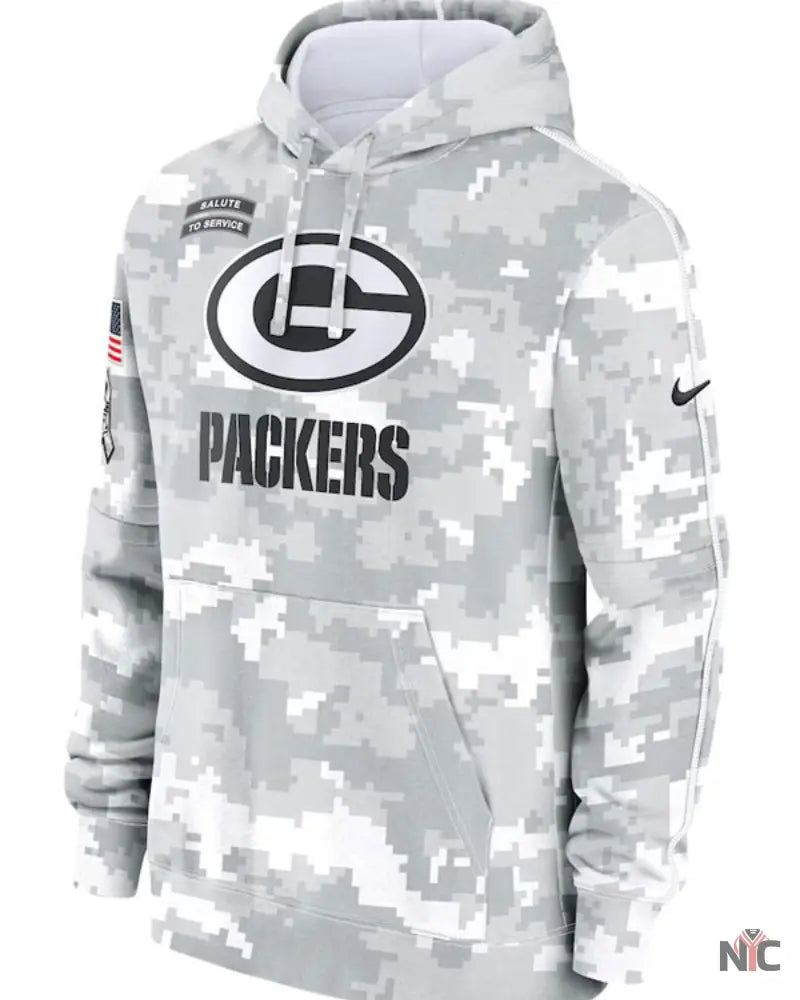 Green Bay Packers Salute To Service Camo 2024 Hoodie NYC Jackets