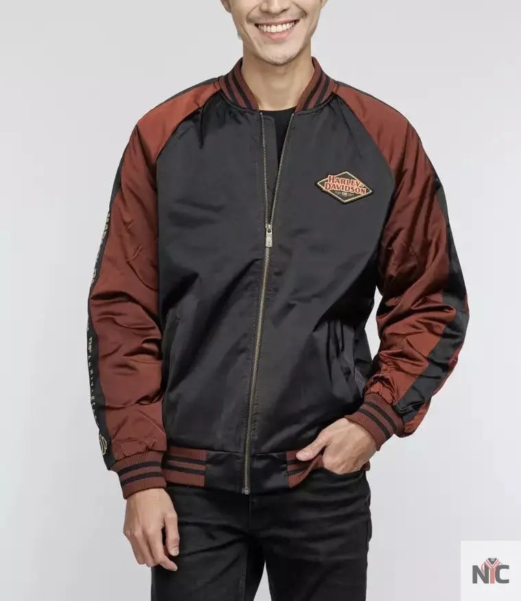 Harley Davidson 120th Anniversary Satin Varsity Jacket NYC Jackets