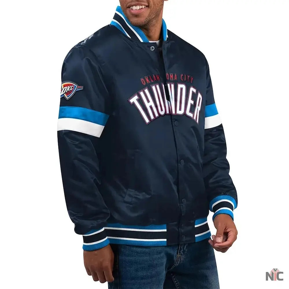 Home Game Oklahoma City Thunder Navy Jacket NYC Jackets
