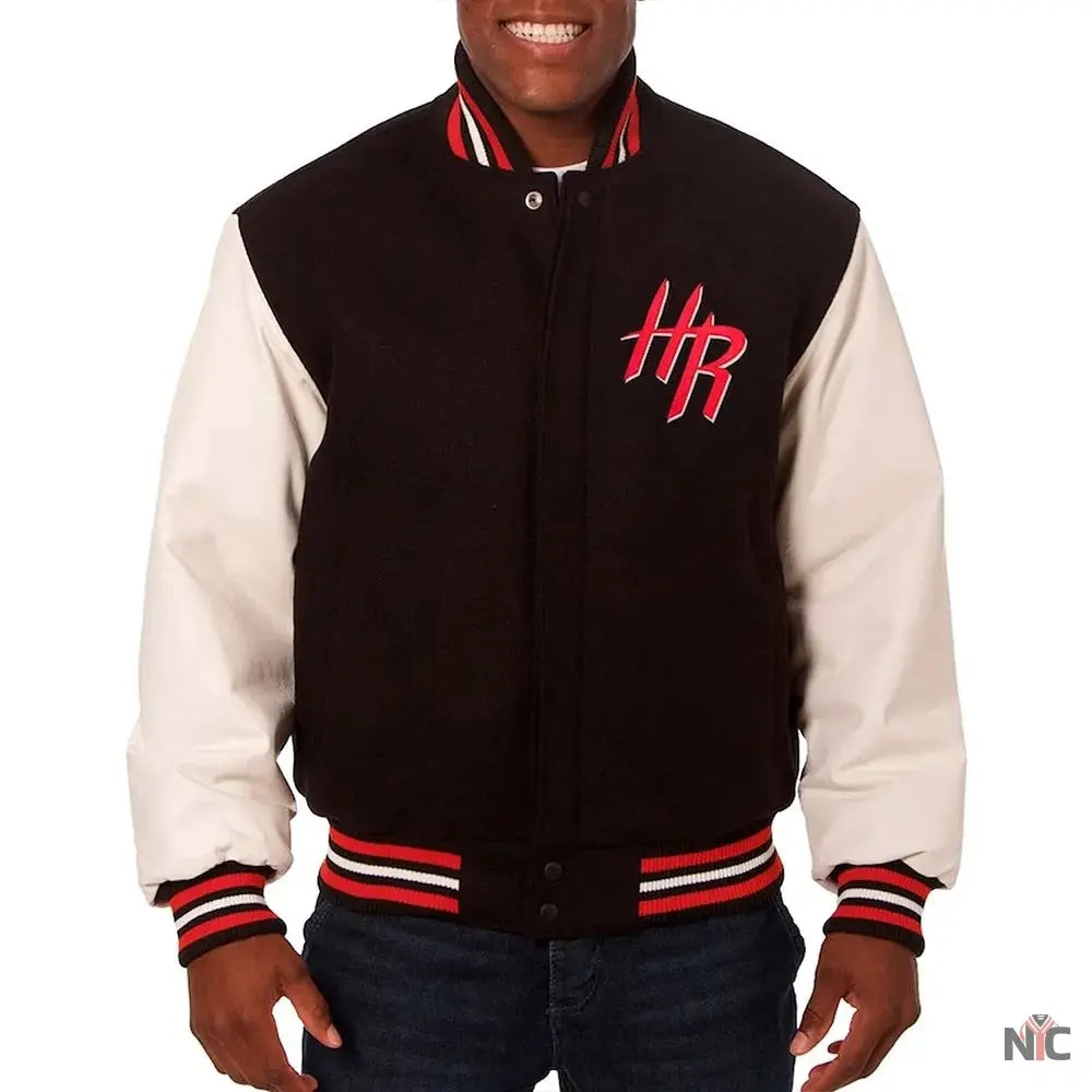 Houston Rockets Black and White Varsity Jacket NYC Jackets