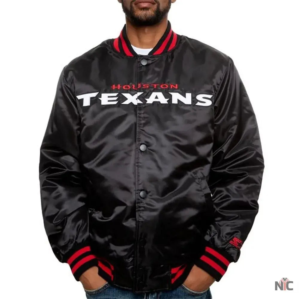 Houston Texans Black Satin Jacket NYC Jackets