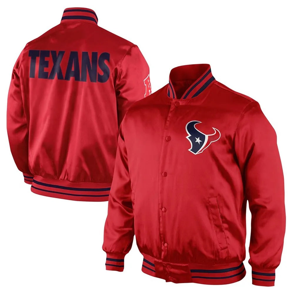 Houston Texans Start Again Red Satin Jacket