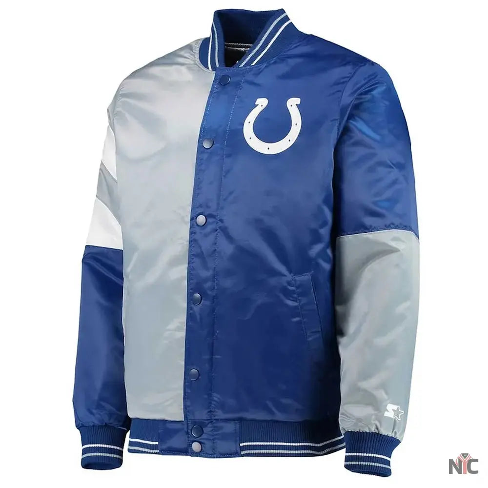 Indianapolis Colts Leader Varsity Satin Jacket NYC Jackets