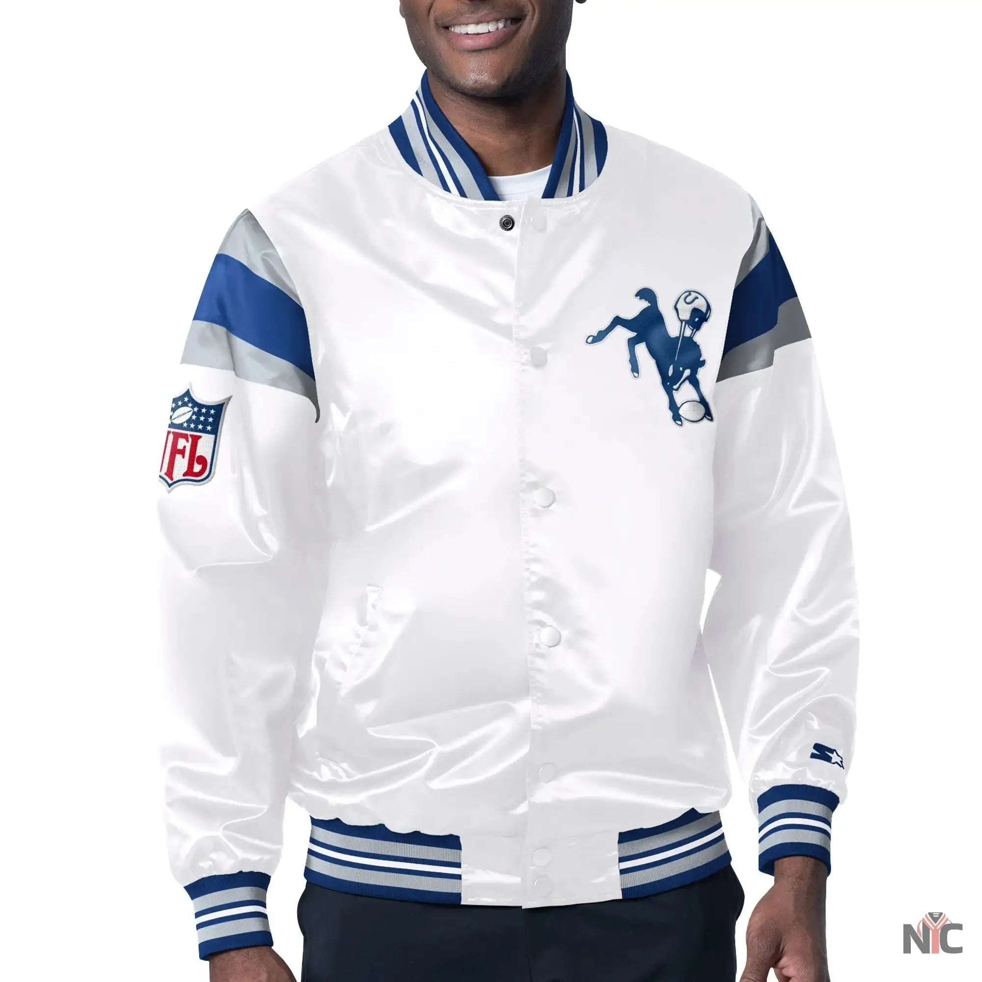 Indianapolis Colts Starter Vintage Satin Varsity Jacket NYC Jackets