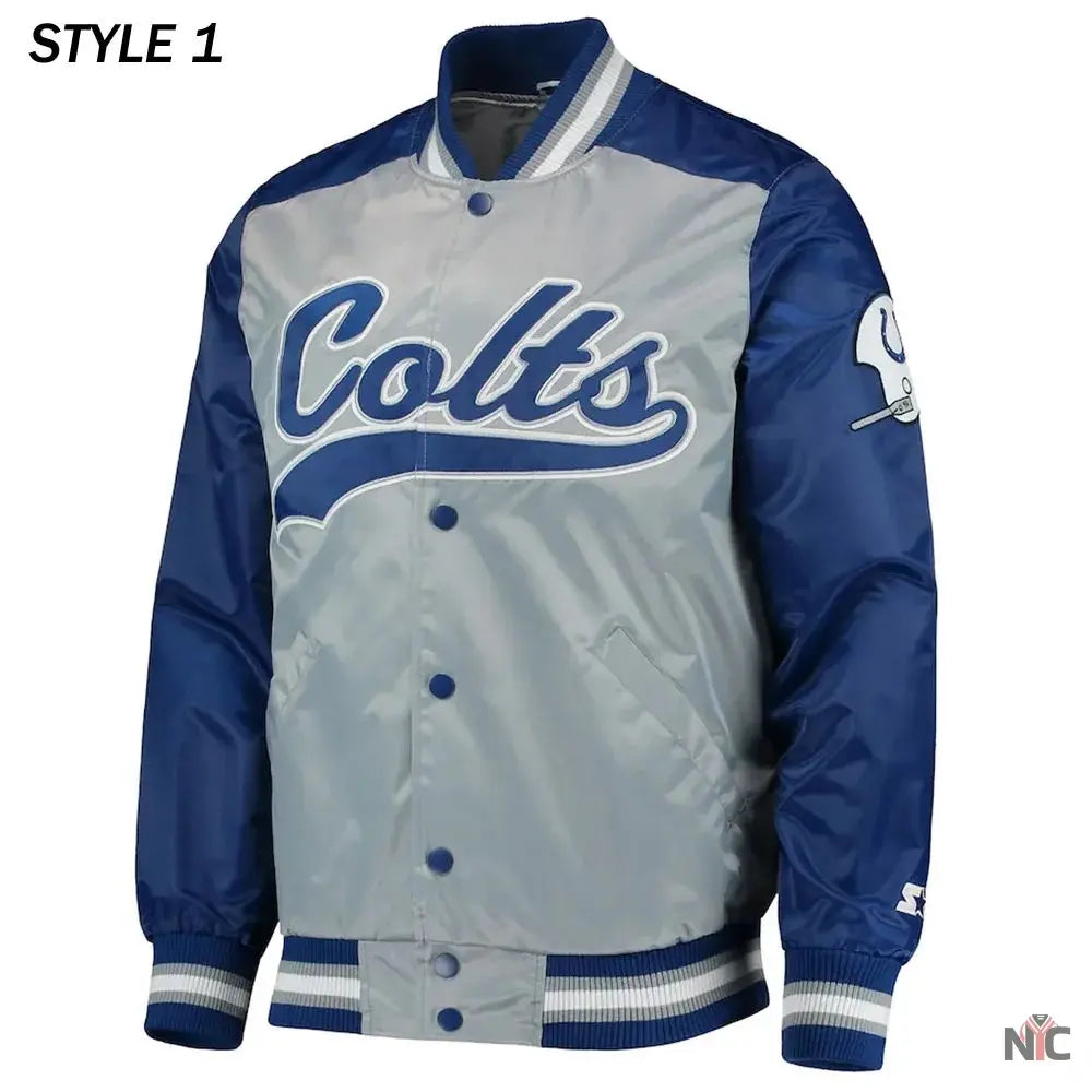 Indianapolis Colts The Tradition II Team Satin Jacket NYC Jackets