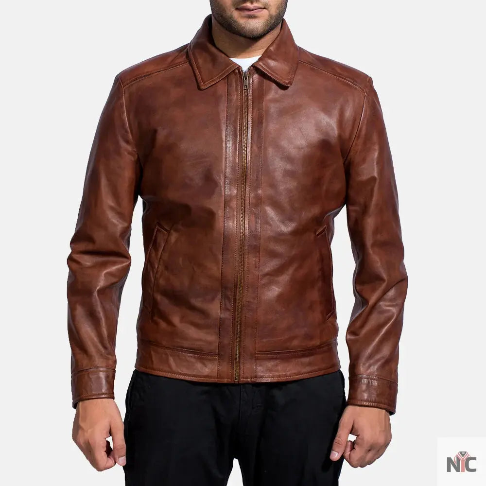 Inferno Brown Leather Jacket NYC Jackets