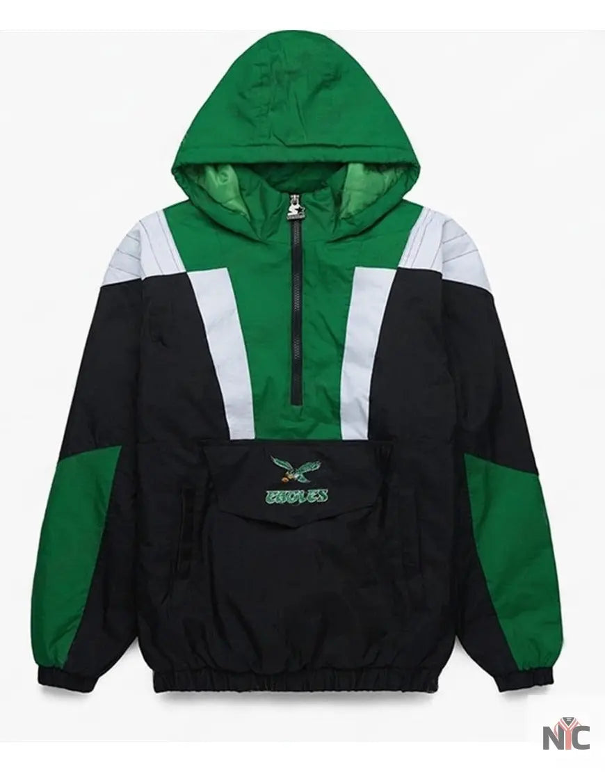 Jason Kelce New Heights Podcast Eagles Starter Jacket NYC Jackets