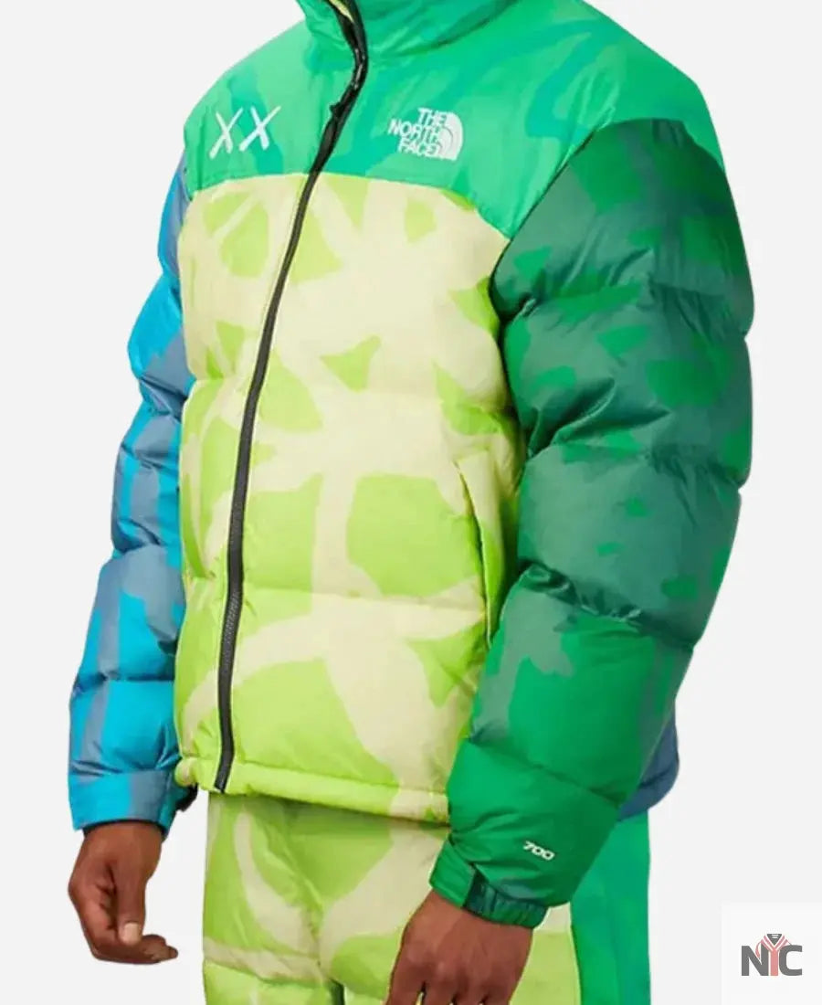 KAWS x The North Face Retro 1996 Nuptse Green Jacket - NYC Jackets