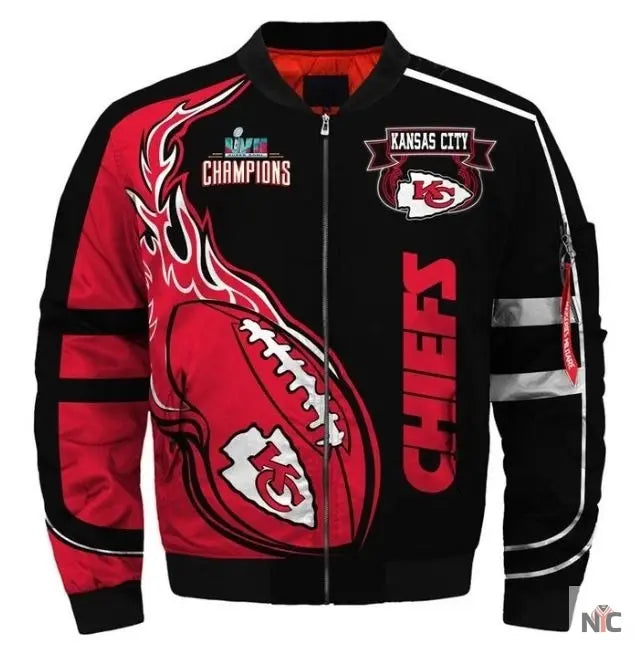 Kansas City Chiefs Black And Red Bomber Jacket NYC Jackets