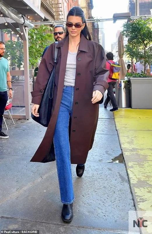 Kendall Jenner Brown Trench Coat NYC Jackets