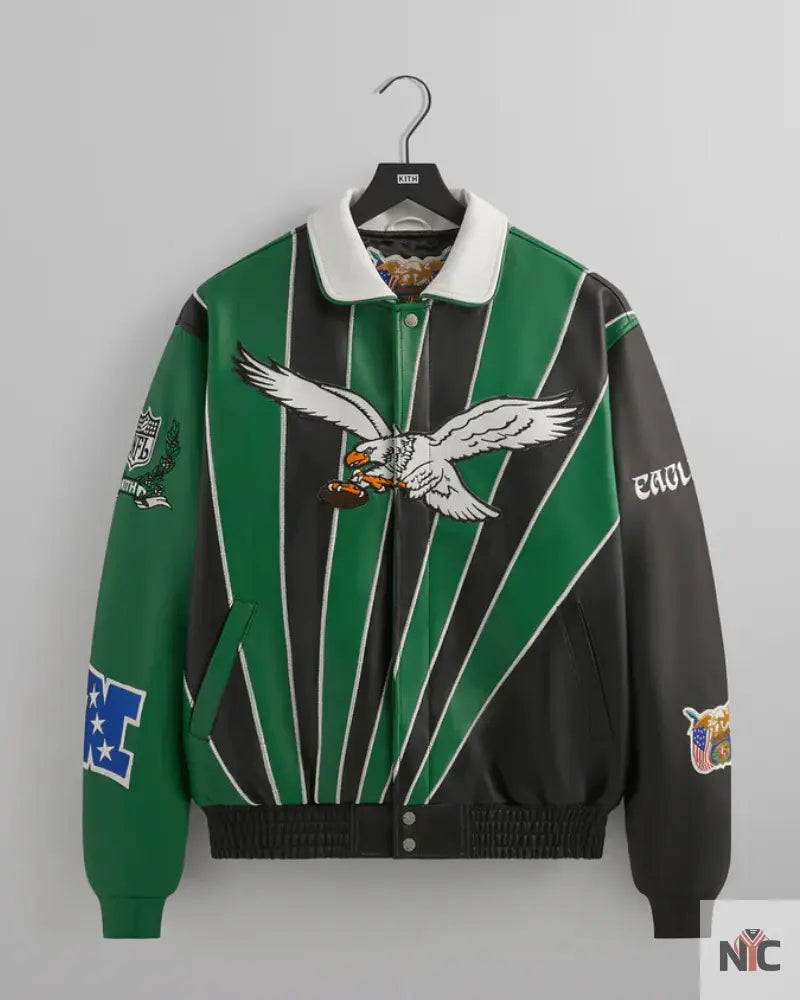 Kith & Jeff Hamilton for the NFL: Eagles Leather Varsity Jacket NYC Jackets