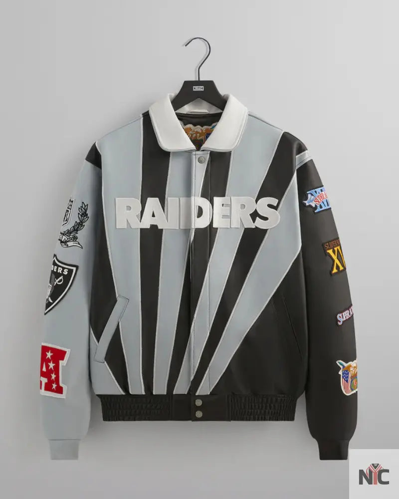 Kith & Jeff Hamilton for the NFL: Raiders Leather Varisty Jacket NYC Jackets
