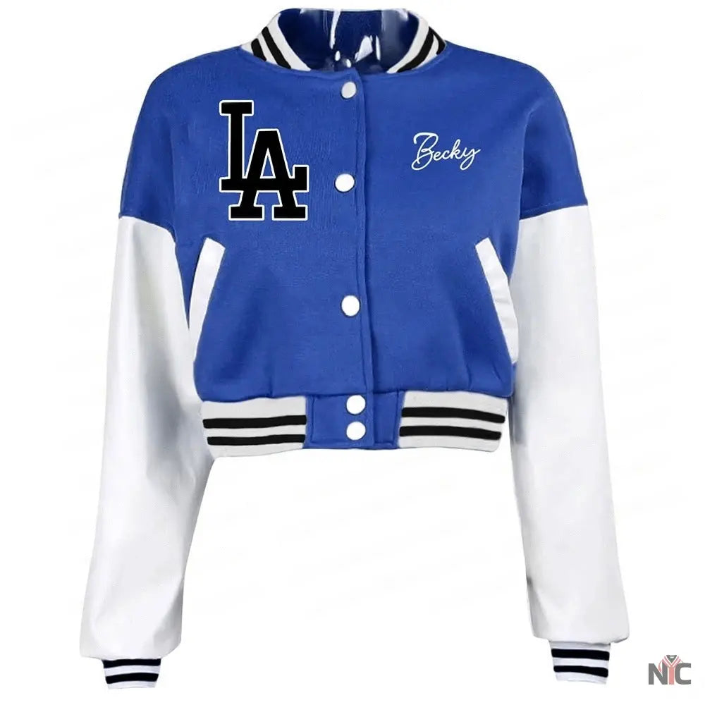 LA Cropped Becky G Letterman Varsity Jacket NYC Jackets