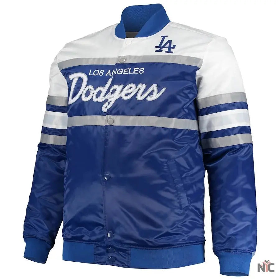 LA Dodgers Coaches Royal Blue And Gray Varsity Jacket NYC Jackets