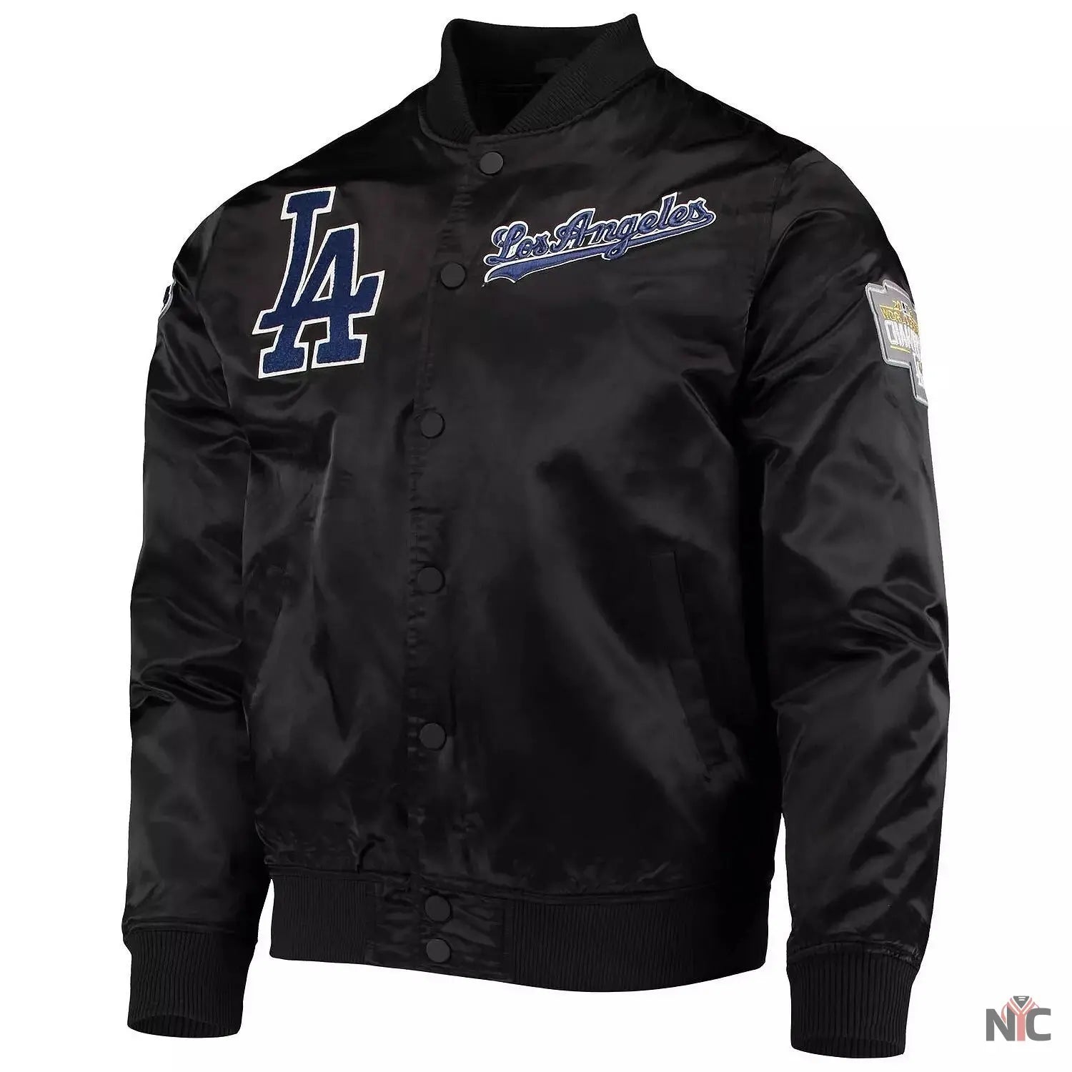 LA Dodgers Wordmark Black Varsity Jacket NYC Jackets