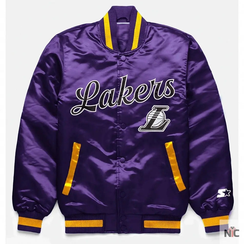 LA Lakers Exclusive Purple Satin Jacket NYC Jackets