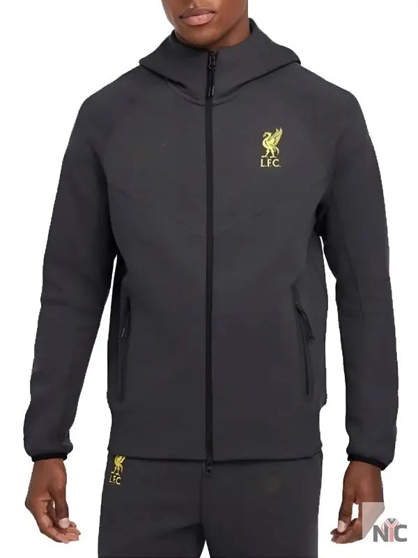 LFC 2025 Tech Fleece Dark Grey Hooded Jacket NYC Jackets