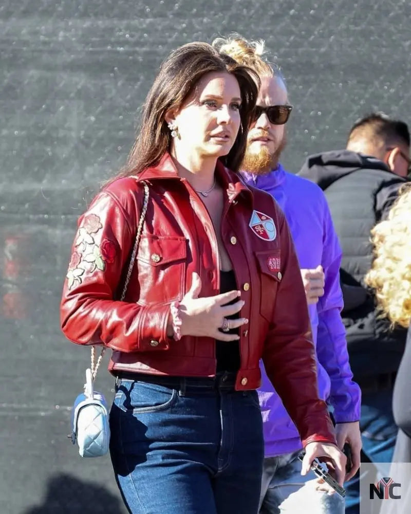 Lana Del Rey Super Bowl LVIII Red Jacket NYC Jackets