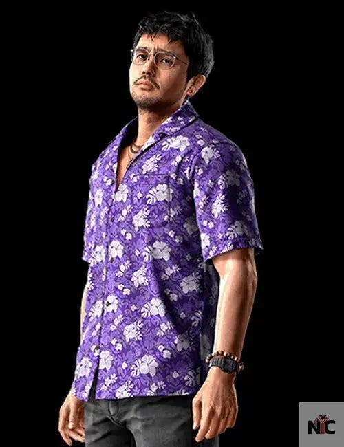 Like A Dragon Infinite Wealth Eric Tomizawa Purple Shirt NYC Jackets