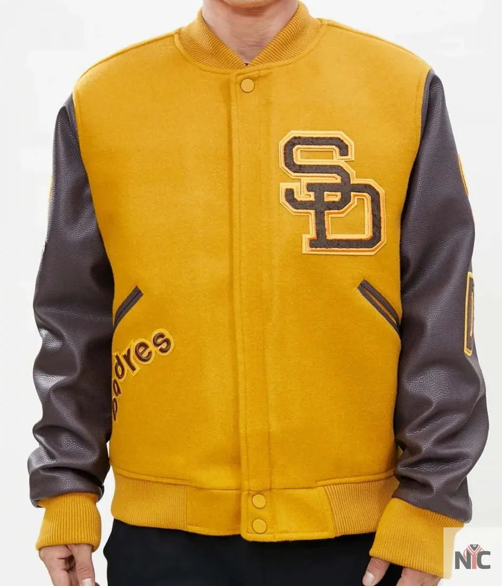 Logo San Diego Padres Full-Zip Varsity Jacket NYC Jackets