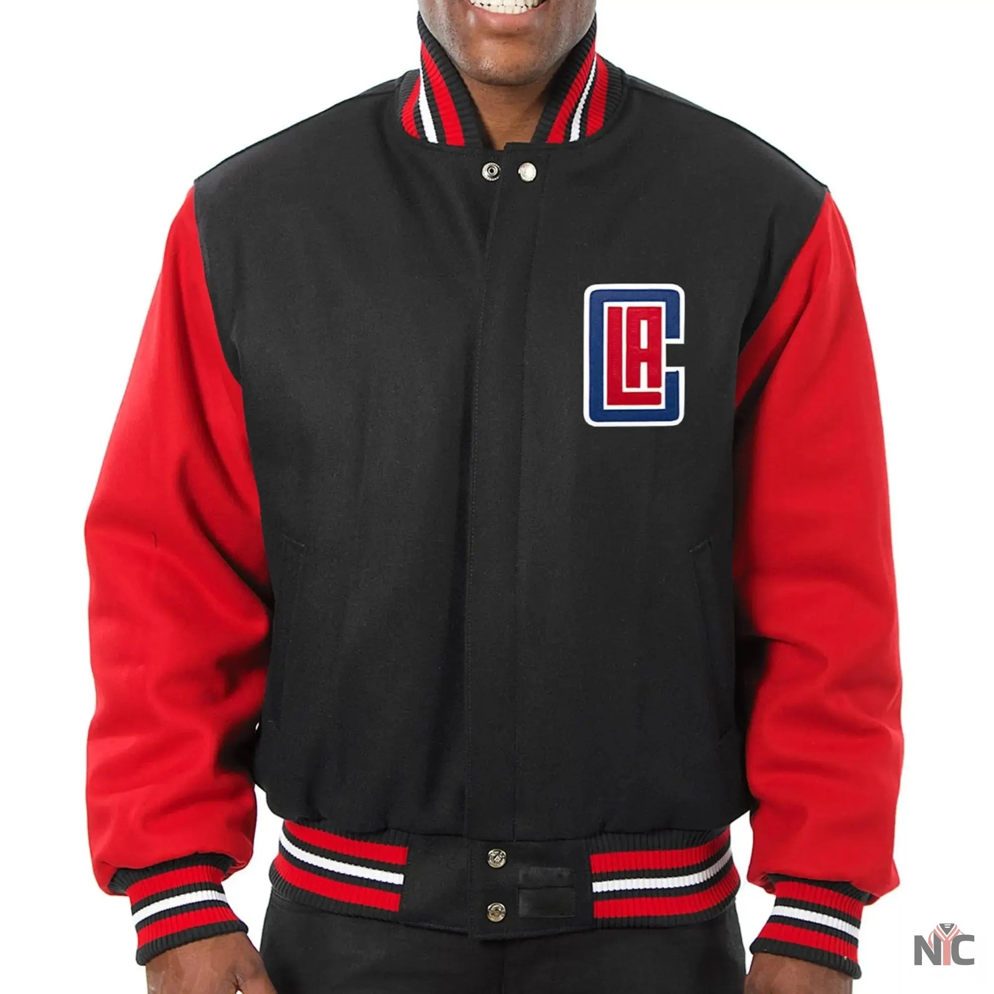 Los Angeles Clippers Red & Black Wool Varsity Jacket NYC Jackets