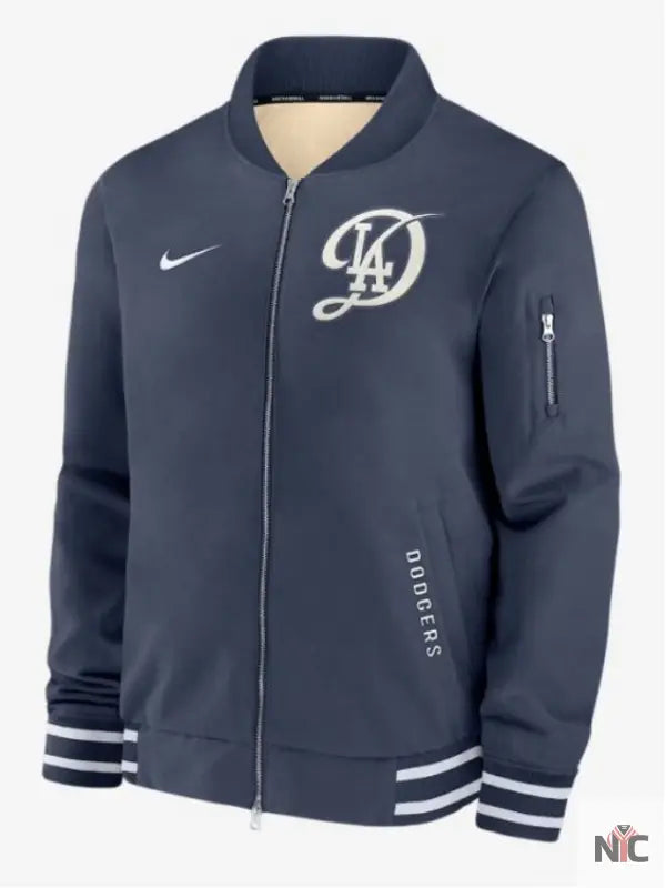 Los Angeles Dodgers Navy City Connect Bomber Jacket NYC Jackets