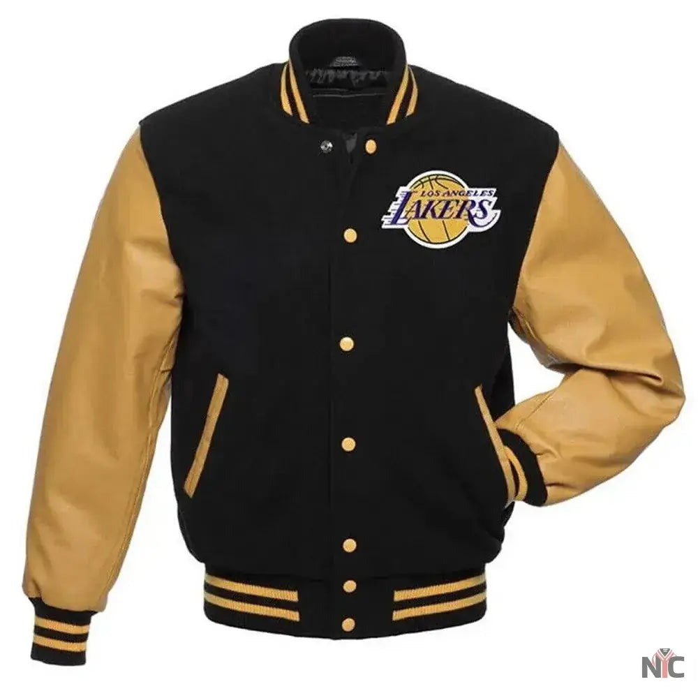 Los Angeles Lakers Black And Gold Varsity Jacket NYC Jackets