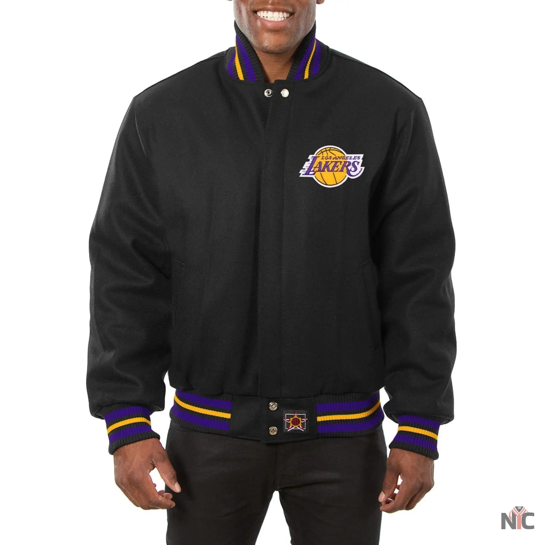 Los Angeles Lakers Black Wool Varsity Jacket NYC Jackets