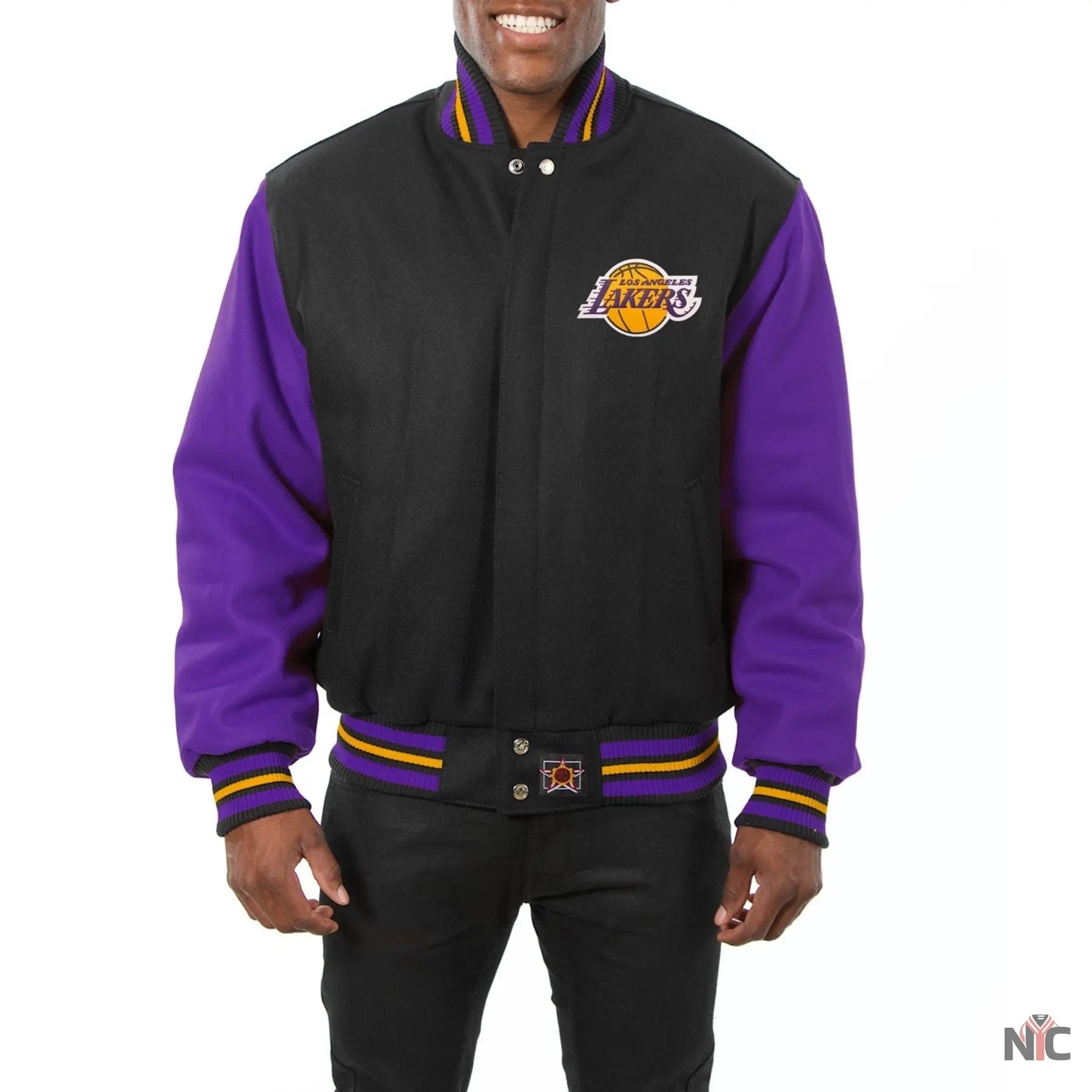 Los Angeles Lakers Black & Purple Wool Varsity Jacket NYC Jackets