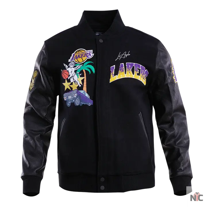 Los Angeles Lakers Gradient Logo Wool Varsity Jacket NYC Jackets