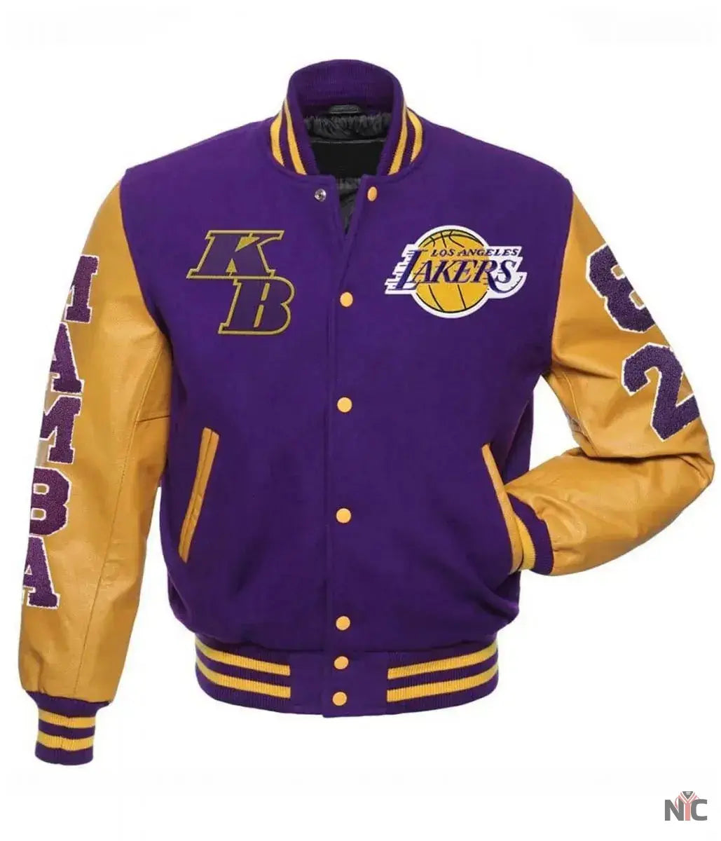 Los Angeles Lakers Kobe Bryant Mamba Letterman Jacket NYC Jackets