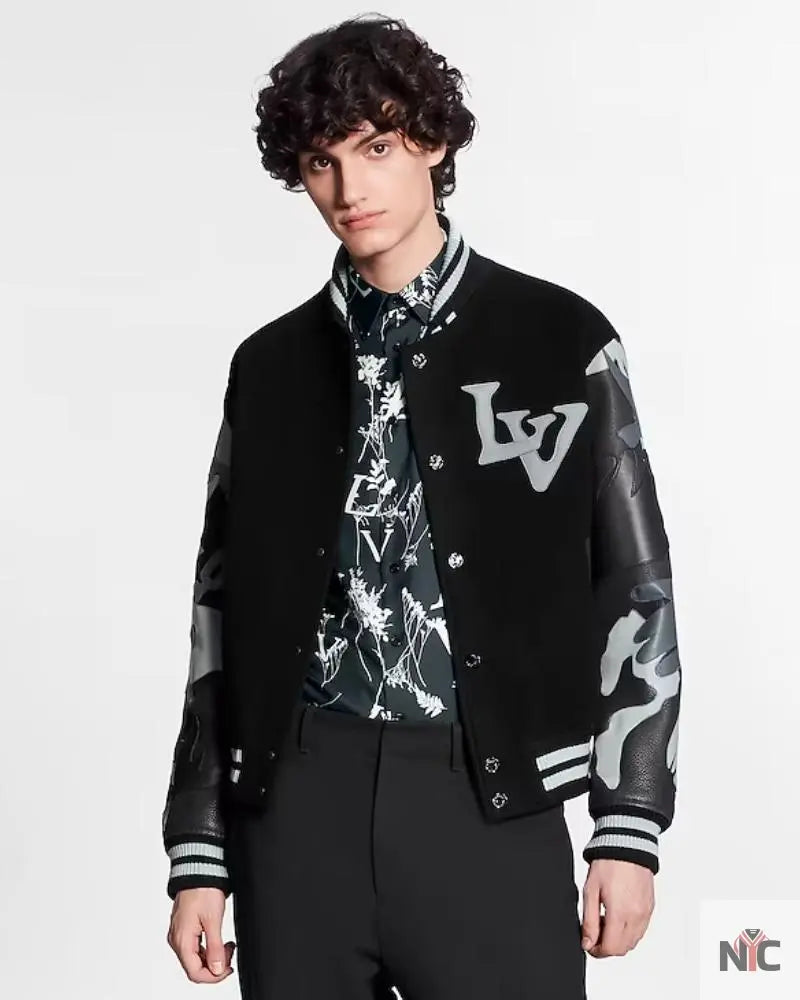 Louis Vuitton Chains Camo Varsity Jacket NYC Jackets
