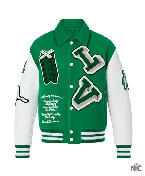 Louis Vuitton Green Varsity Jacket NYC Jackets