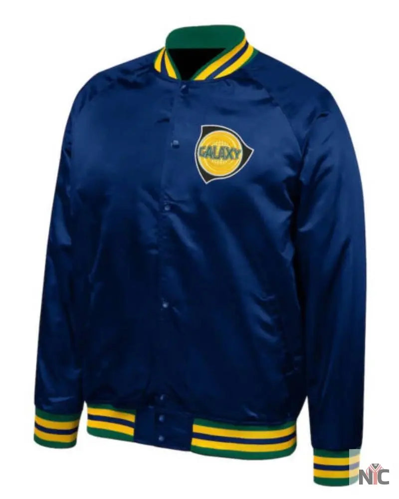 MLS Team LA Galaxy Navy Blue Satin Jacket NYC Jackets
