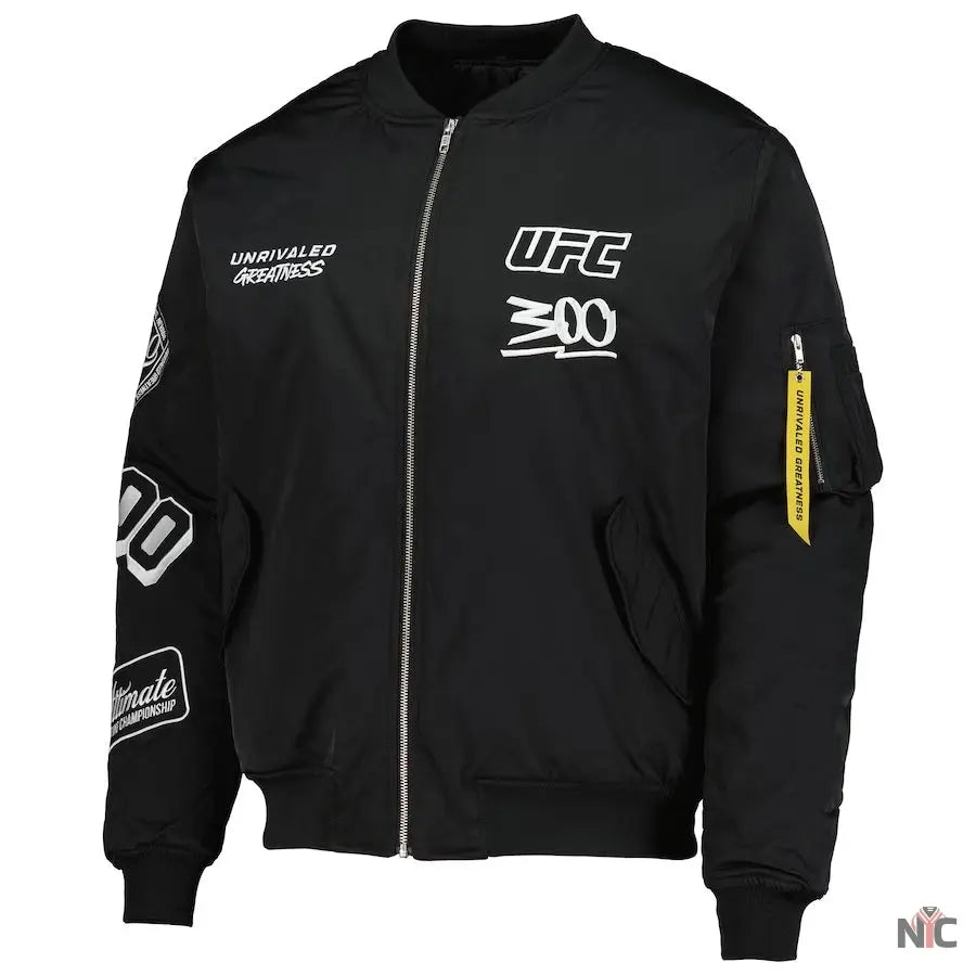 Men’s Black UFC 300 Full-Zip Bomber Jacket NYC Jackets