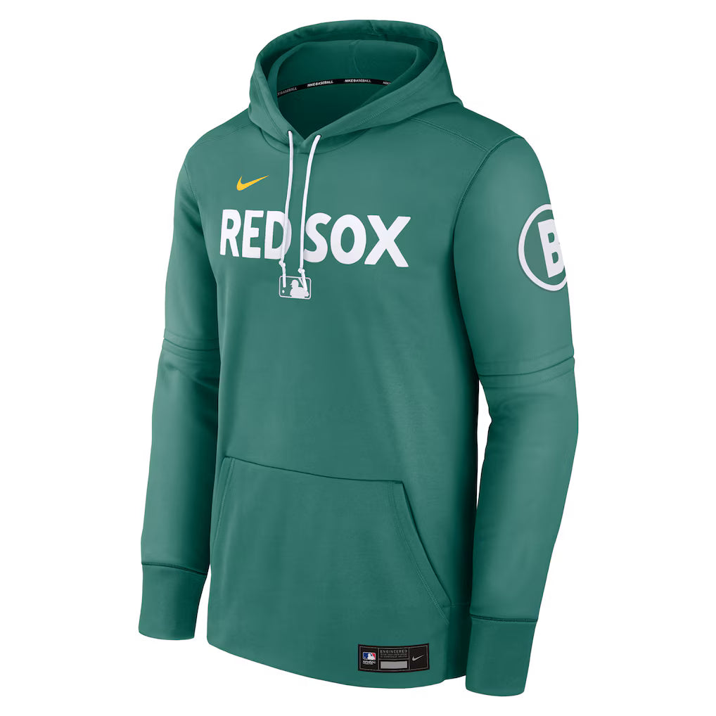 Men’s Boston Red Sox Nike Green 2025 Pullover Hoodie NYC Jackets