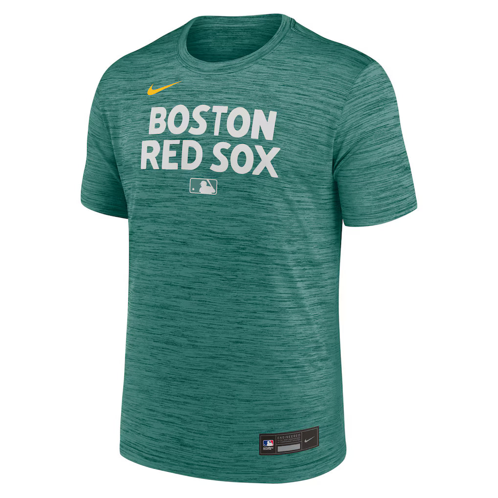 Men’s Boston Red Sox Nike Green 2025 Velocity T-Shirt NYC Jackets