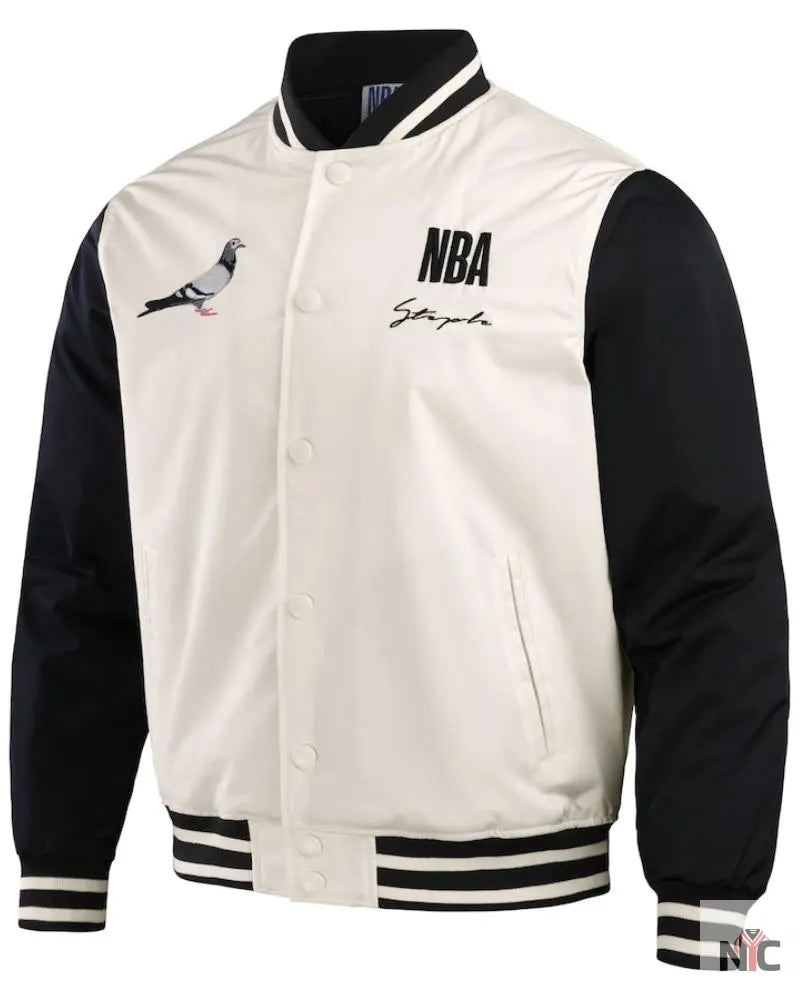 Men’s NBA x Staple White/Black All Teams Origins Full-Snap Jacket NYC Jackets
