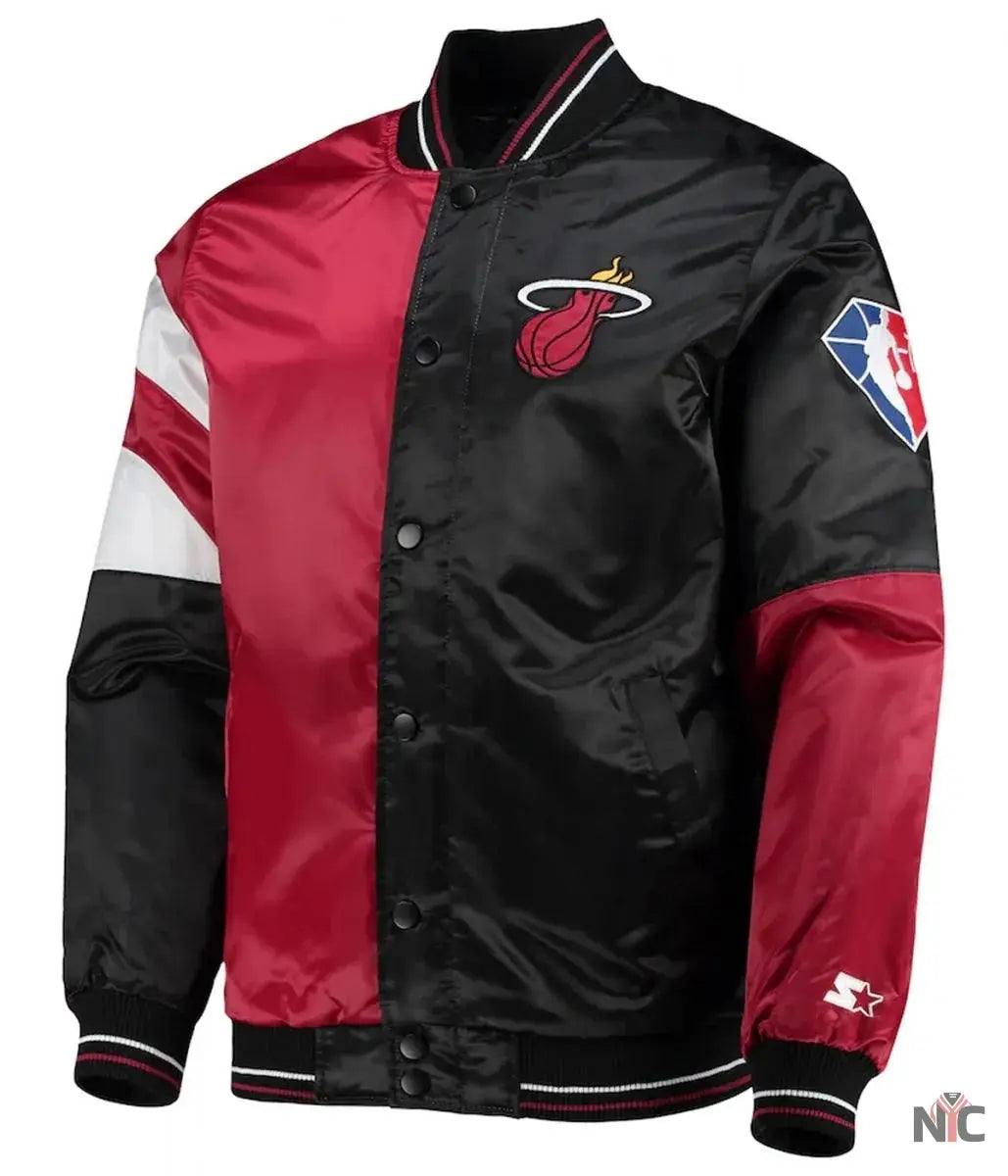 Miami Heat 75th Anniversary Leader Satin Jacket NYC Jackets