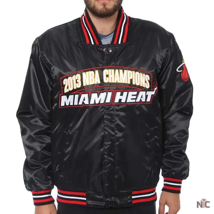 Miami Heat Black NBA Finals Champions Full-snap Jacket NYC Jackets