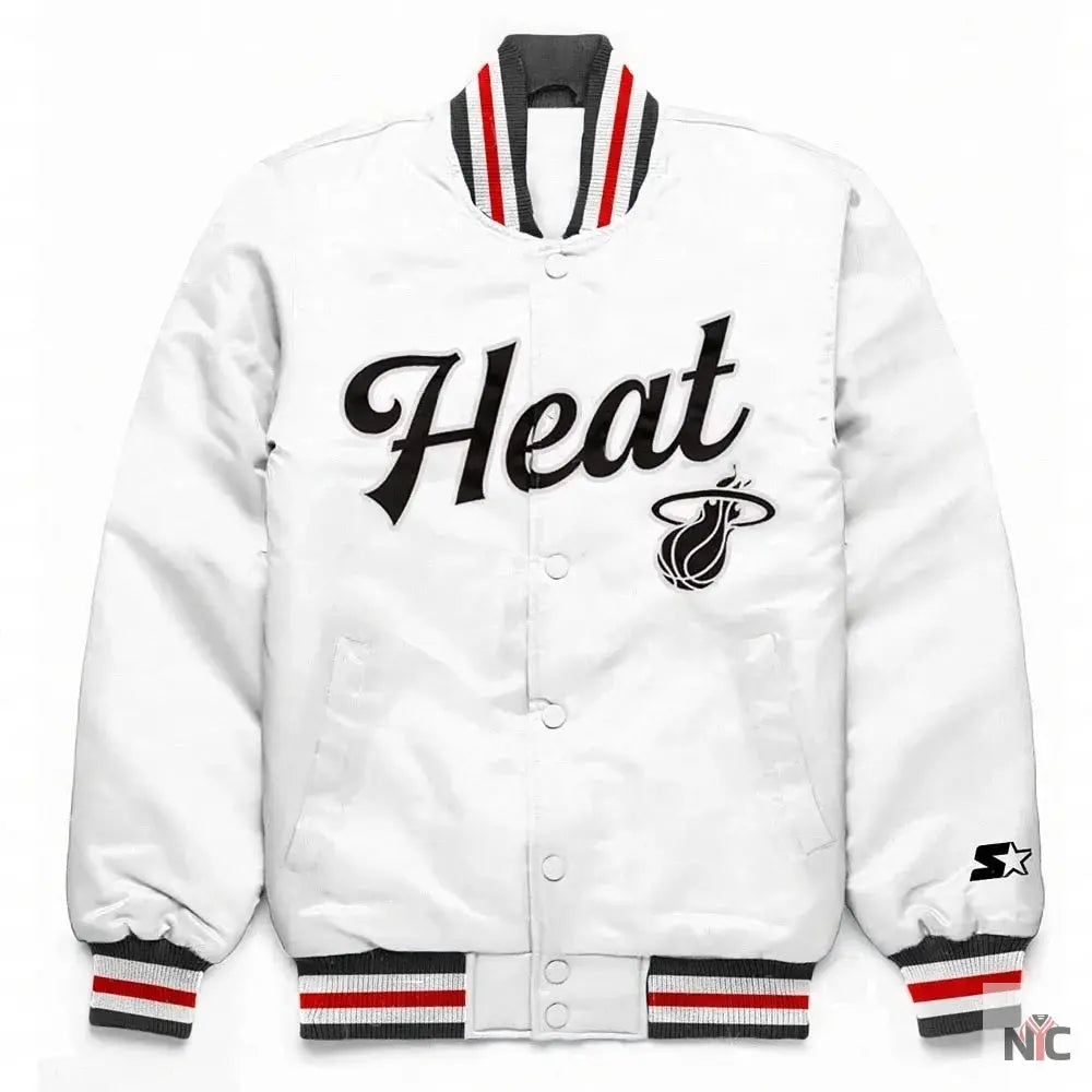 Miami Heat Exclusive White Satin Jacket NYC Jackets
