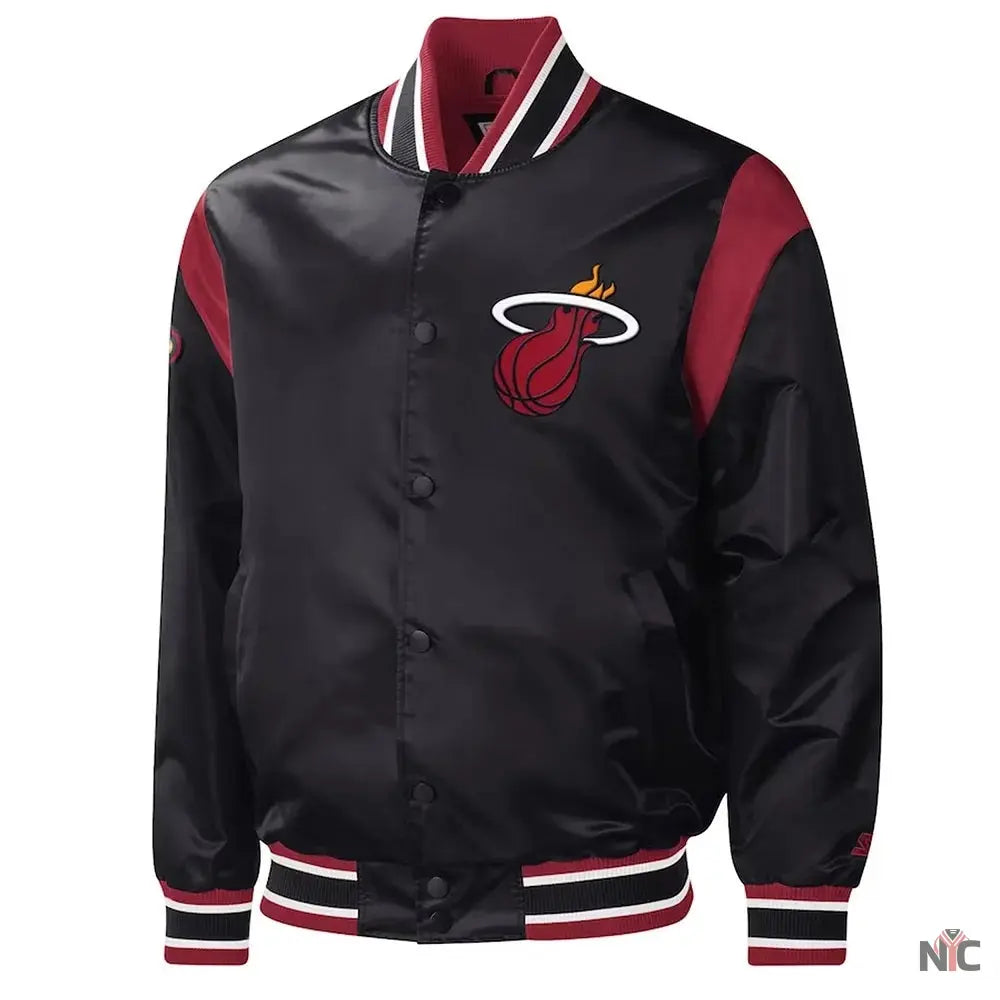 Miami Heat Force Play Varsity Satin Jacket NYC Jackets