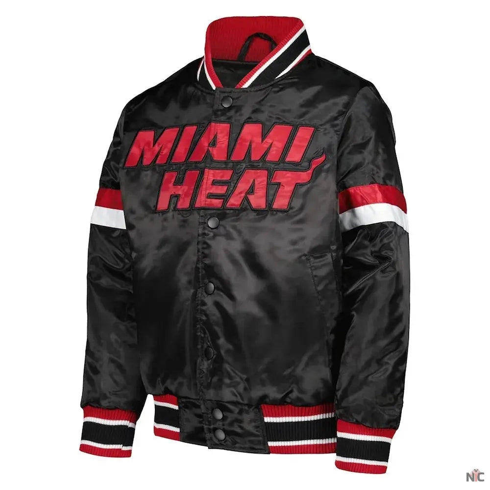 Miami Heat Home Game Black Satin Jacket NYC Jackets